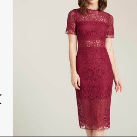 Just Me Dresses | Just Me Lace Cutout Midi Dress | Color: Red | Size: M | Mariapinho's Closet